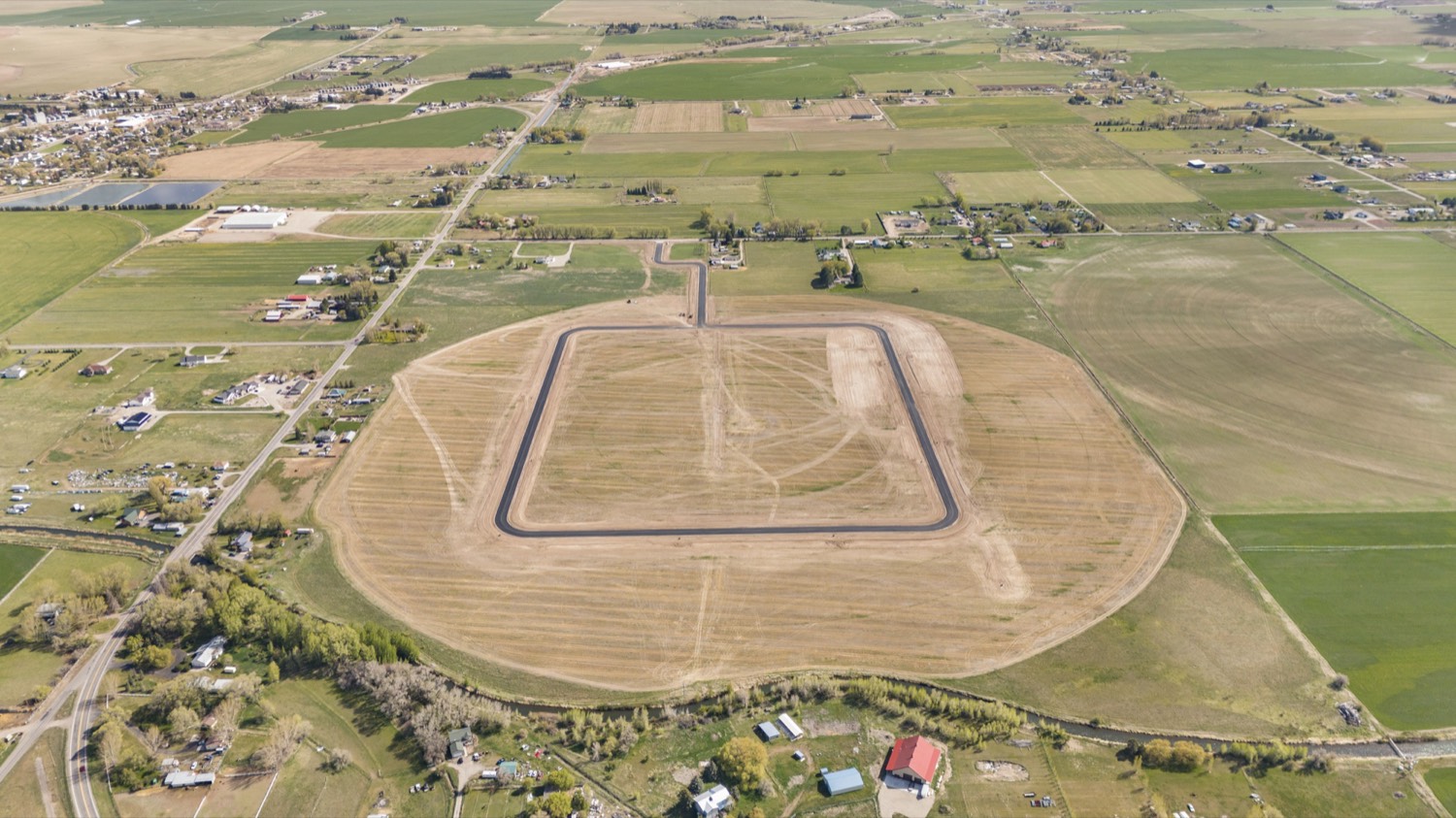 Wide aerial of the Ririe valley