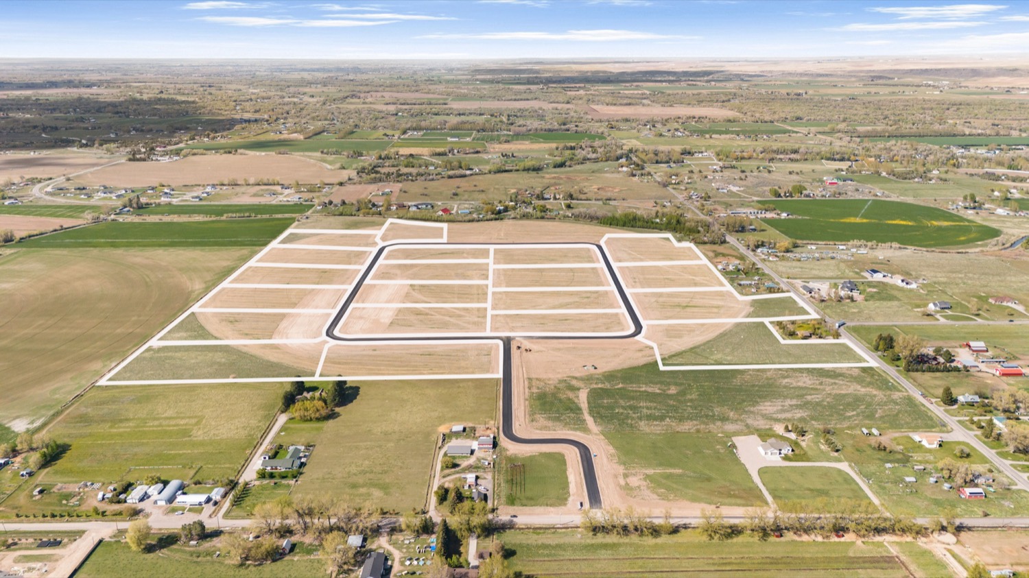 Aerial map of Sunset View Estates showing all lots